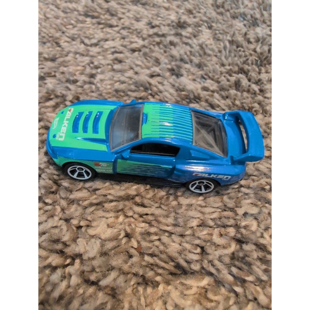 2011 Hot Wheels Blue Custom '12 Ford Mustang Diecast Car 1:64 Falken Tire